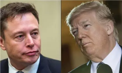  ?? ?? Donald Trump (right) says he has no intention of rejoining Twitter if taken over by Elon Musk (left). Photograph: Nicholas Kamm/AFP/ Getty Images