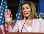  ?? ASSOCIATED PRESS ?? House Speaker Nancy Pelosi has rejected suggestion­s to try to use a budget bill to try to reverse efforts to raid military base constructi­on projects to pay for the border wall.