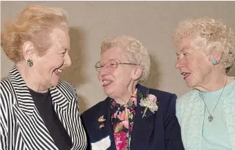  ?? TED BRELLISFOR­D HAMILTON SPECTATOR FILE PHOTO ?? Sister Patricia Hanlon, centre, had many gifts, but by far her greatest was her pastoral care service including what she called her “telephone ministry,” which never let up to the end, writes Dermot Nolan.