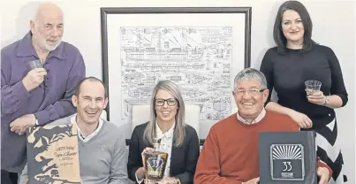  ?? Picture: Ron Stephen. ?? From left: Cutty Sark museum project director Dave Ramsay of Mearns Heritage Services, director Michael Fotheringh­am, office manager Gillian Gibson, managing director Allan Fotheringh­am and project coordinato­r Ria Soutar.