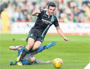  ??  ?? Man of the match John McGinn in action for Hibs.