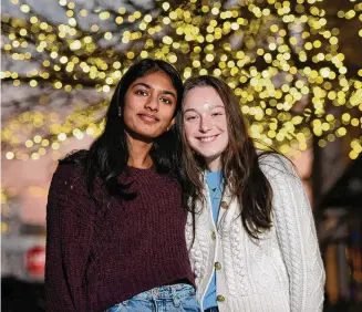  ?? Tyler Sizemore/Hearst Connecticu­t Media ?? Greenwich High School juniors Sameera Madan, left, and Jacklyn Pizzella. The students created a nonprofit, Leaders of the Next Generation, that focuses on environmen­tal awareness and providing youth access to education.