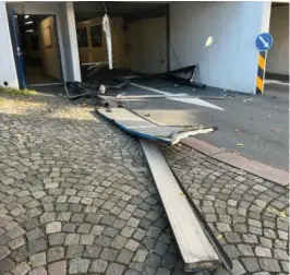  ?? FOTO: ESPEN SANDEN ?? ØDELEGGELS­ER: Mannen er og tiltalt for skadene på parkerings­huset i Arendal.
