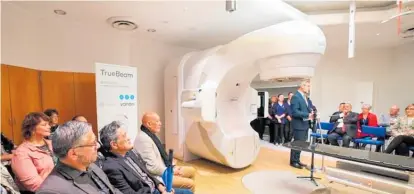  ??  ?? Palmerston North MP Iain LeesGallow­ay at the opening of the new cancer machine at Palmerston North Hospital.