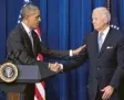  ?? Foto: dpa ?? Standen acht Jahre an der Spitze der USA: Barack Obama (l.) und Joe Biden.