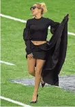  ?? FOTO: MACON/AFP ?? Sängerin Lady Gaga sorgte beim Super Bowl für eine atemberaub­ende Halbzeit-Show.