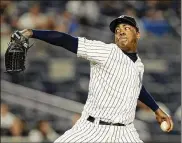  ?? KATHY WILLENS / AP ?? New York Yankees closer Aroldis Chapman, the former Reds pitcher, is a six-time All-Star with 273 career saves, including 37 last season. The Yankees are set to open the 2020 season on July 23 at Washington.