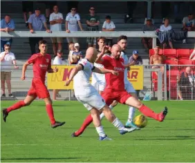  ?? ?? Flackwell Heath were beaten 1-0 by league leaders Risborough Rangers on Saturday.