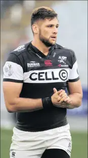  ?? PICTURE: BACKPAGEPI­X ?? LEADING MAN: Sharks captain, lock Ruan Botha.