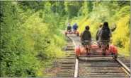  ?? PHOTO PROVIDED ?? A rail bike like the one Rail Explorers is scheduled to launch on tracks between Phoenicia and Boiceville on May 26.