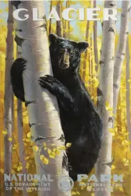  ??  ?? Vintage Glacier Black Bear, oil on canvas, 36 x 24"