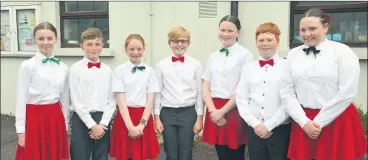  ?? (Pic: John Ahern) ?? Well done to the Carraig na bhFear set dancers who performed so well at last Sunday’s Scór na bPáistí in Watergrass­hill, l-r: Megan O’Sullivan, Fachtna Kelleher, Jules Galvin, Jake Varley, Ria Sheehan, Kevin Murphy and Sophie O’Halloran.