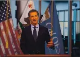  ?? FILE PHOTO ?? Gov. Gavin Newsom updates the public on statewide coronaviru­s relief efforts.