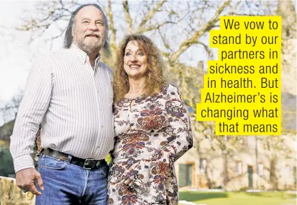  ??  ?? Eric and Tami Reeves began dating when Eric’s then-wife, Gaye, was nearing the end of her battle with early-onset Alzheimer’s disease. Tami, a nurse, says she understood Eric’s struggle and avoided being affectiona­te with him in front of Gaye.