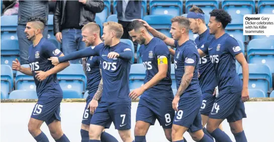  ??  ?? Opener Gary Dicker celebrates with his Killie teammates