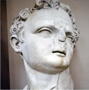  ??  ?? A bust of the emperor Domitian (AD 51– 96), one of the “imperial bad boys” who many ordinary Romans preferred to forget