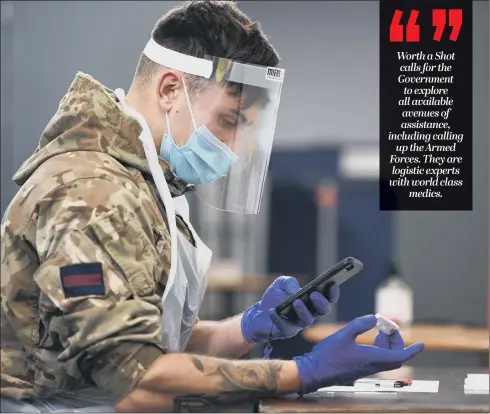  ?? PICTURE: GETTY IMAGES ?? ORGANISED WORKFORCE: The Armed Forces proved invaluable in Liverpool when they implemente­d mass testing, argues Morgan Schondelme­ier.