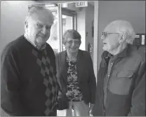  ??  ?? Alistair Galbraith, left, Betty Ann and Bill Greenwood.