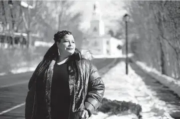  ?? JESSICA HILL/AP ?? Mia Schultz, president of the Rutland-area branch of the NAACP, poses Feb. 20 in Bennington, Vermont. Schultz has watched three other Black women in the state resign from leadership posts because of harassment and threats.