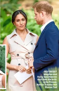  ??  ?? GESTRESST Meghan und Harry beschweren sich über die britische Presse, Harrys Trauma seit Dianas Tod