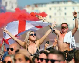  ??  ?? England’s fans will roar on their team against Croatia tomorrow