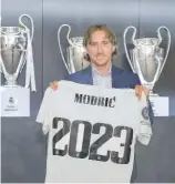  ?? FE ?? Modric, de 36 años, estará con el equipo blanco hasta junio de 2023.