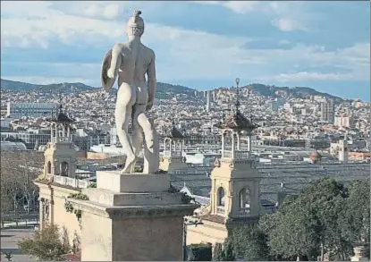  ?? MANÉ ESPINOSA ?? Una panorámica de Barcelona desde el MNAC, en la montaña de Montjuïc