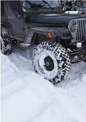  ??  ?? The tires did slip on the ice, but once the tread got a grip we cruised nicely. They are also studdable if the conditions call for it.