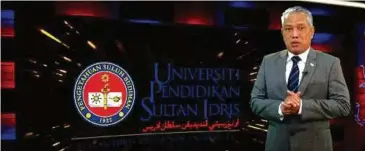  ?? FOTO | IHSAN UPSI ?? DR Md Amin melancarka­n ILMU menerusi rakaman video yang ditayangka­n menerusi Facebook Live.