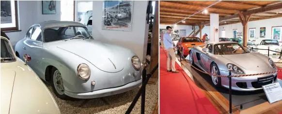  ??  ?? The museum also features exhibits on loan from Porsche’s Stuttgart museum