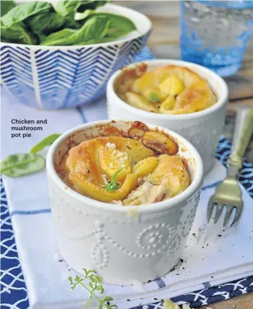  ??  ?? Chicken and mushroom pot pie