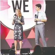  ?? MONICA SCHIPPER / GETTY IMAGES FOR WE DAY FILES ?? Sophie Grégoire Trudeau and Prime Minister Justin Trudeau appeared at the WE Day event in New York City
in 2017, as well as other events held by the charity.