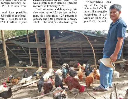  ?? ?? Retired police officer Ritchie Tenegra secures loan from the Land Bank of the Philippine­s for his poultry farm in Iloilo province.