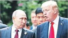  ??  ?? El presidente de Estados Unidos, Donald Trump, junto a su homólogo ruso Vladimir Putin en su primera cumbre en Helsinki.