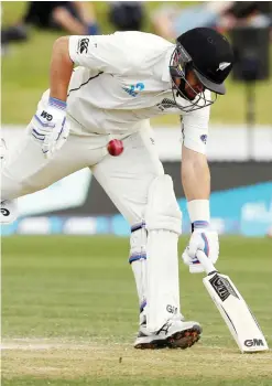  ??  ?? HAMILTON: New Zealand’s Ross Taylor takes a quick run during day four of the second cricket Test match between New Zealand and Pakistan at Seddon Park in Hamilton yesterday. — AP