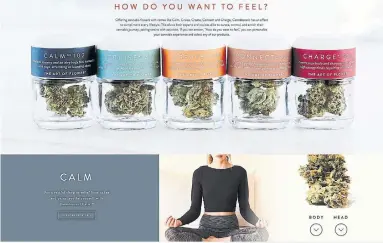  ??  ?? Canndescen­t, which became California’s top-selling weed brand last year, tailors its products toward women.