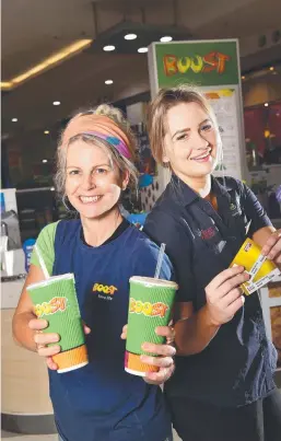  ?? Picture: SHAE BEPLATE ?? VALUE: Boost Juice Willows owner Milissa Pyper and Brothers League Club member Ashley Rafter.