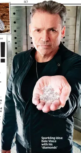  ??  ?? Sparkling idea: Dale Vince with his ‘diamonds’