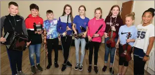  ??  ?? Above: Members of the All Ireland winning U12 Crossfield Ceilí Band performed at the Cullen staging on Culture Night. Picture John Tarrant