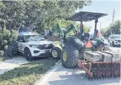  ?? Key West Police Department ?? Tractor vs. police cruiser in Key West on Saturday