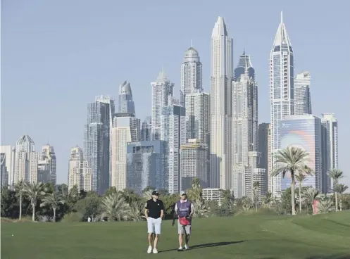  ??  ?? 0 Sergio Garcia gets a feel for the Majlis Course during the pro-am ahead of the Omega Dubai Desert Classic at Emirates Golf Club.