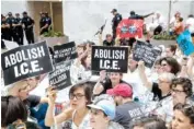  ?? THE ASSOCIATED PRESS ?? Hundreds of activists protest the Trump administra­tion’s approach to illegal border crossings and the separation of children from immigrant parents Thursday in the Hart Senate Office Building on Capitol Hill in Washington.