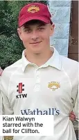  ??  ?? Kian Walwyn starred with the ball for Clifton.