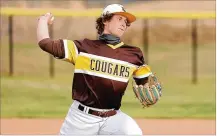  ?? CONTRIBUTE­D BY MICHAEL COOPER ?? Kenton Ridge senior Evan Houseman is part of a Cougars pitching staff that produced six complete games and five straight shutouts over their last eight games.