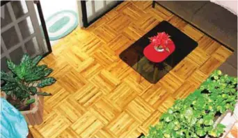  ??  ?? Bamboo tiles for flooring.