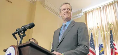  ?? ANGELA ROWLINGS / BOSTON HERALD FILE ?? NEXT STEP: There’s talk that Gov. Charlie Baker, above, seen at a news conference the day after he won re-election last week, might run for the seat held by U.S. Sen. Edward J. Markey, below, in 2020.