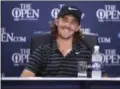  ?? DAVE THOMPSON — THE ASSOCIATED PRESS ?? English golfer Tommy Fleetwood smiles during a press conference in the second practice day at the British Open Golf Championsh­ip at Royal Birkdale in Southport, England, Monday.