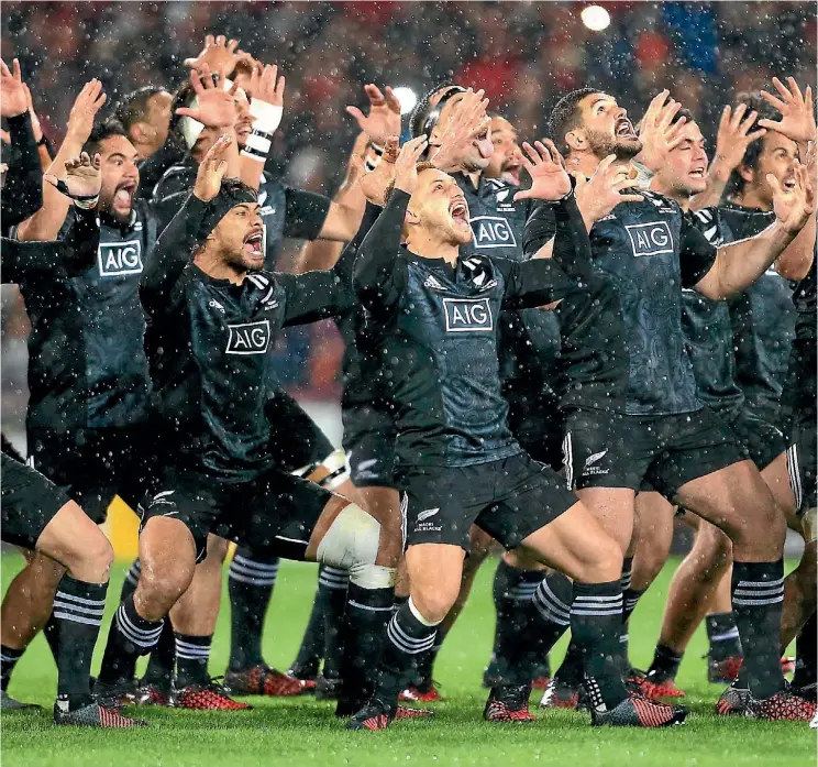  ??  ?? The Maori All Blacks perform a haka before the game against Munster in Ireland last year.