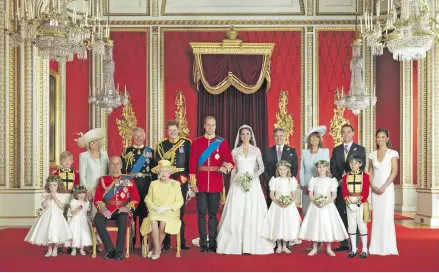  ??  ?? Prince William and Kate Middleton’s wedding portrait