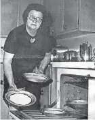  ?? USA TODAY NETWORK-WISCONSIN ?? Gina Guth’s mother, Jean, is pictured in a 1969 Door County Advocate article about how to bake Belgian pies.
